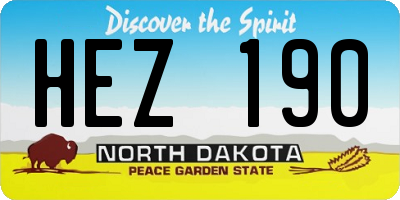 ND license plate HEZ190
