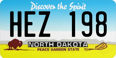 ND license plate HEZ198