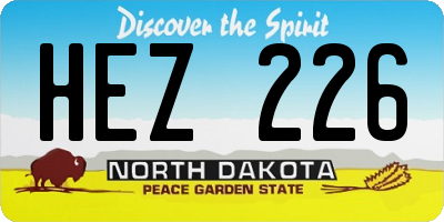 ND license plate HEZ226