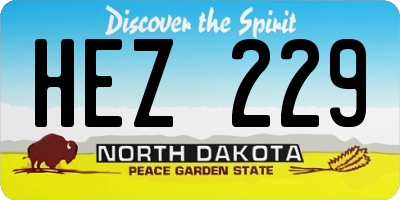 ND license plate HEZ229
