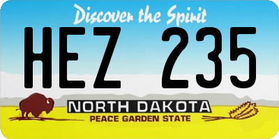 ND license plate HEZ235