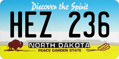 ND license plate HEZ236