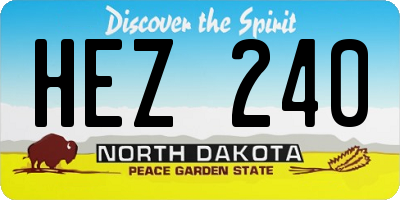 ND license plate HEZ240