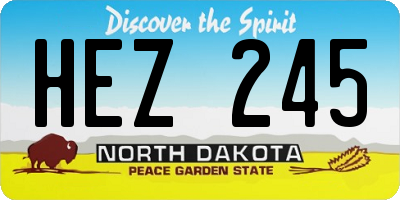 ND license plate HEZ245