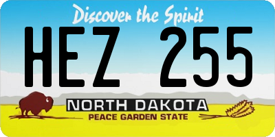 ND license plate HEZ255