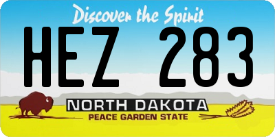 ND license plate HEZ283