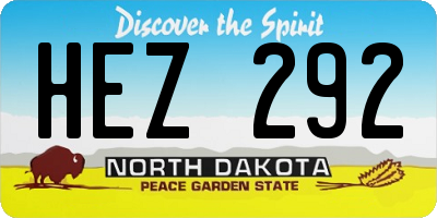 ND license plate HEZ292