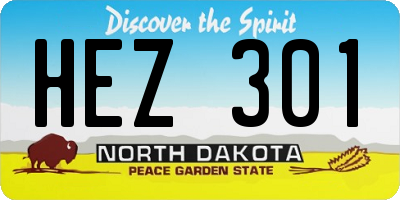 ND license plate HEZ301
