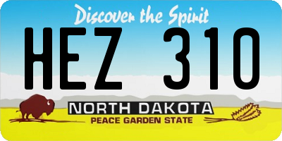 ND license plate HEZ310