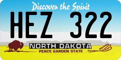 ND license plate HEZ322
