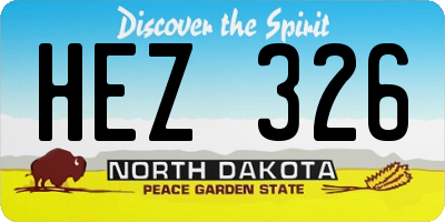 ND license plate HEZ326