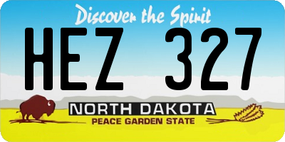 ND license plate HEZ327
