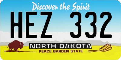 ND license plate HEZ332