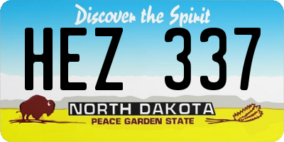 ND license plate HEZ337