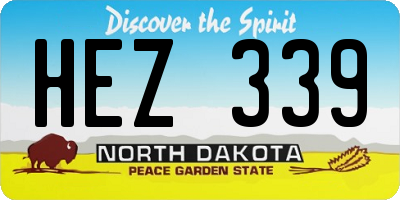 ND license plate HEZ339