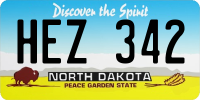 ND license plate HEZ342