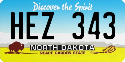 ND license plate HEZ343