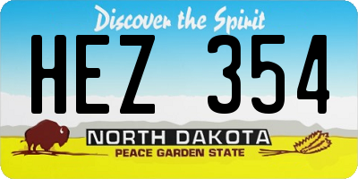 ND license plate HEZ354