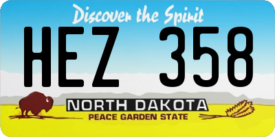 ND license plate HEZ358