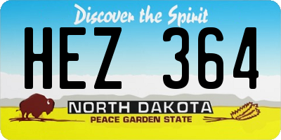 ND license plate HEZ364