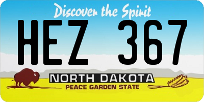 ND license plate HEZ367