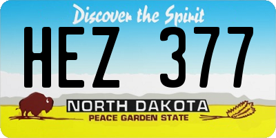 ND license plate HEZ377