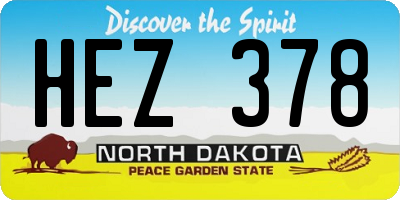 ND license plate HEZ378
