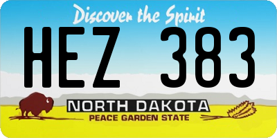 ND license plate HEZ383