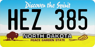 ND license plate HEZ385