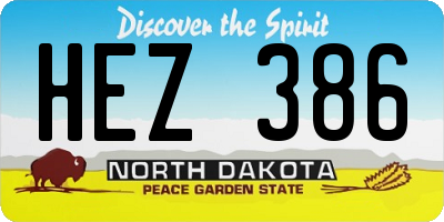 ND license plate HEZ386
