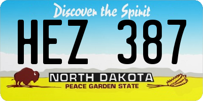 ND license plate HEZ387