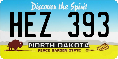ND license plate HEZ393