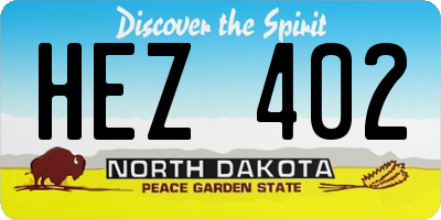 ND license plate HEZ402