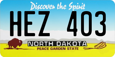 ND license plate HEZ403