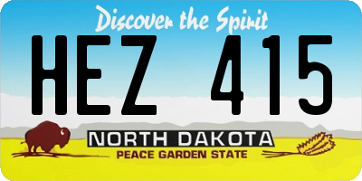 ND license plate HEZ415