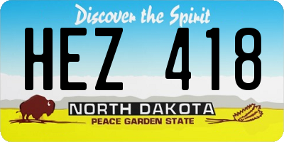 ND license plate HEZ418