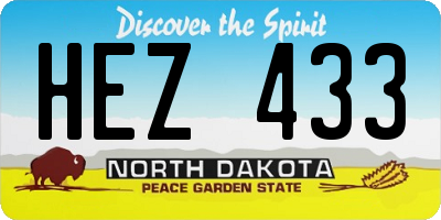 ND license plate HEZ433