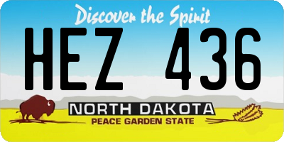ND license plate HEZ436