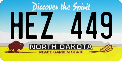 ND license plate HEZ449
