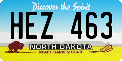 ND license plate HEZ463
