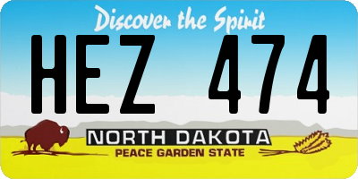 ND license plate HEZ474