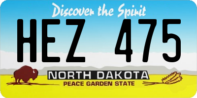 ND license plate HEZ475