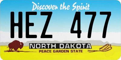 ND license plate HEZ477