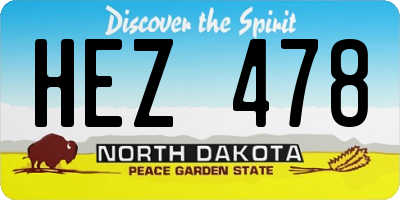 ND license plate HEZ478