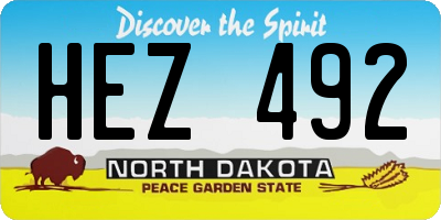ND license plate HEZ492