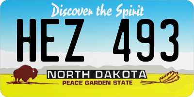 ND license plate HEZ493