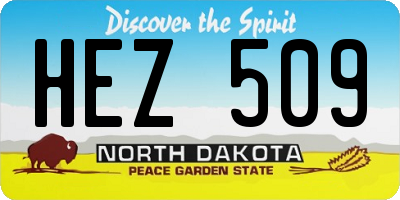 ND license plate HEZ509
