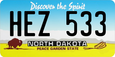 ND license plate HEZ533