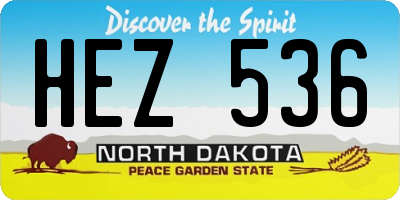 ND license plate HEZ536