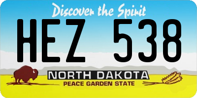 ND license plate HEZ538